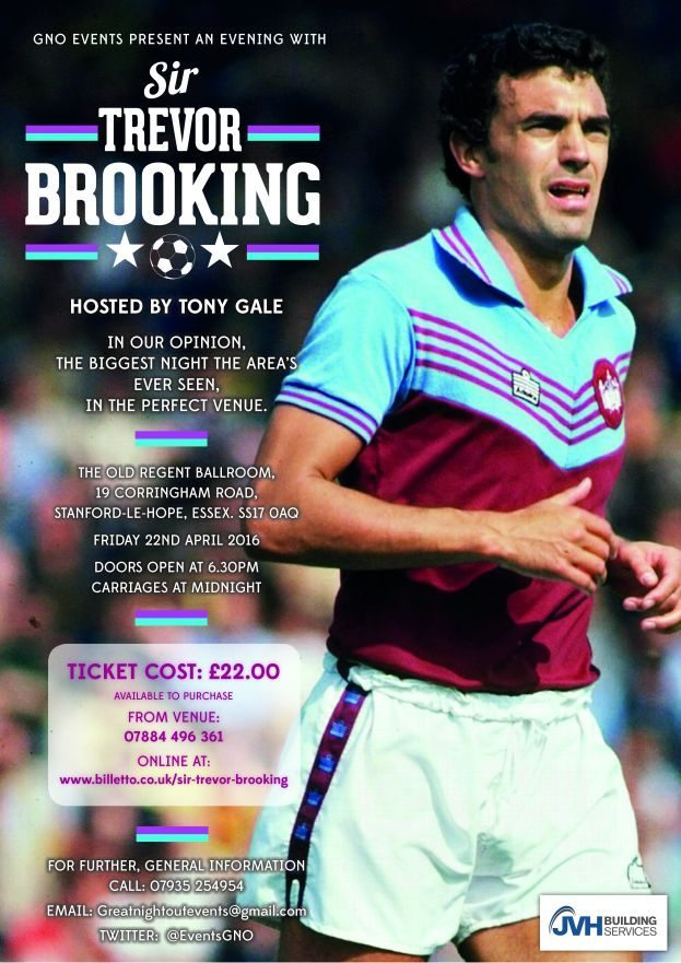 An Evening with Sir Trevor Brooking @ The Old Regent Ballroom | Stanford-le-Hope | United Kingdom
