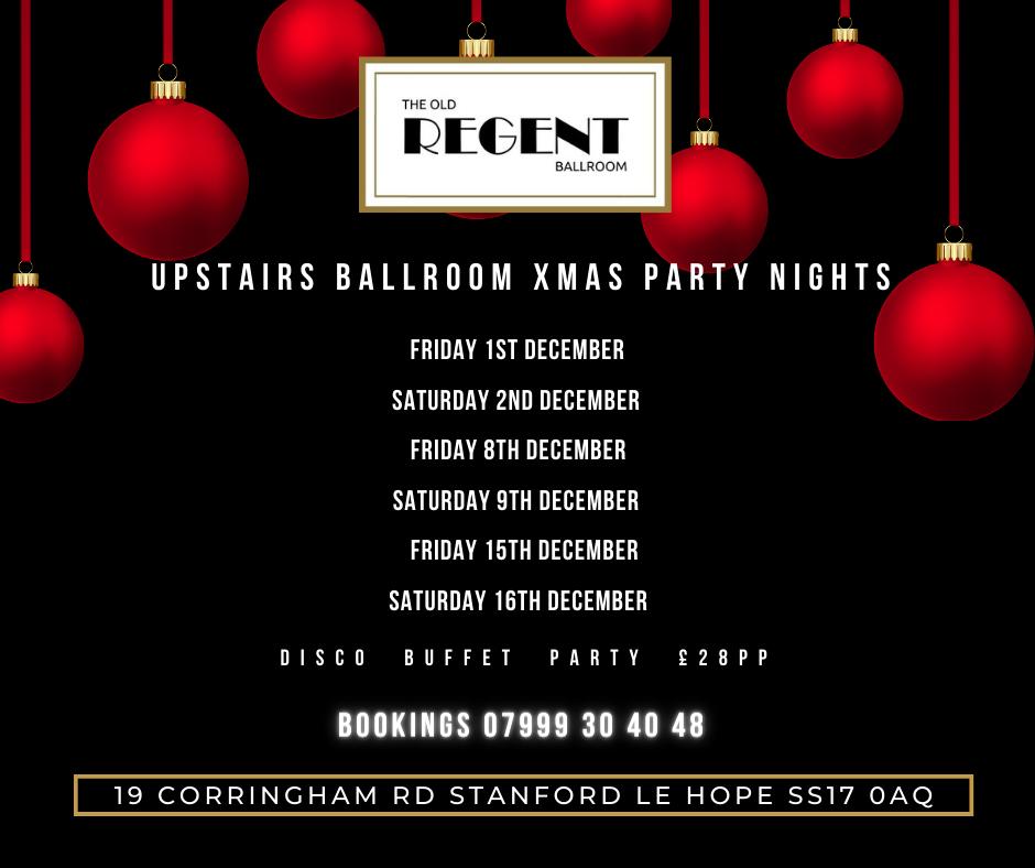 SOLD OUT 15th December Christmas Party Night Upstairs Ballroom