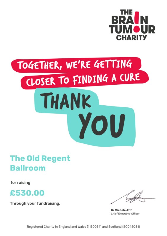 The Old Regent Certificate